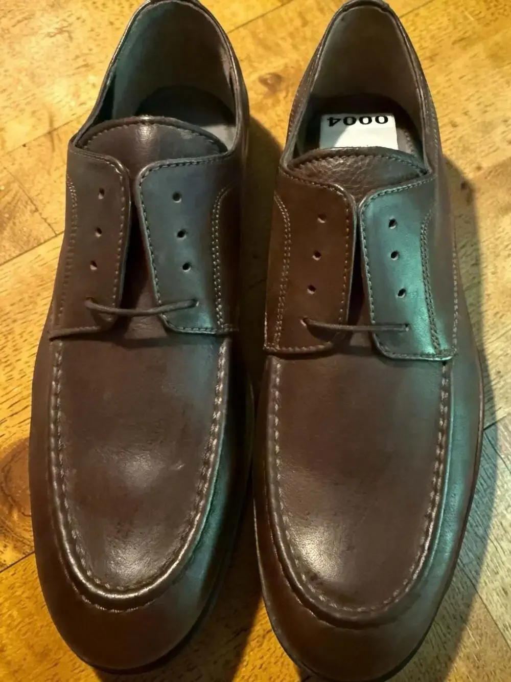 Bostonian Brown Leather Moc Toe Derby Dress Shoes size 8w